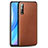 Funda Lujo Cuero Carcasa para Huawei Enjoy 10S Marron