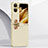 Funda Lujo Cuero Carcasa QK2 para Oppo Find N2 Flip 5G Oro