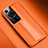 Funda Lujo Cuero Carcasa QK3 para Huawei P60 Naranja