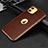 Funda Lujo Cuero Carcasa R01 para Apple iPhone 11 Marron