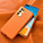 Funda Lujo Cuero Carcasa R01 para Huawei P40 Naranja