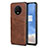 Funda Lujo Cuero Carcasa R01 para OnePlus 7T Marron