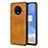 Funda Lujo Cuero Carcasa R01 para OnePlus 7T Naranja