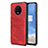 Funda Lujo Cuero Carcasa R01 para OnePlus 7T Rojo