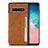 Funda Lujo Cuero Carcasa R01 para Samsung Galaxy S10 5G Naranja