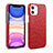 Funda Lujo Cuero Carcasa R02 para Apple iPhone 12 Mini Rojo