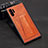 Funda Lujo Cuero Carcasa R02 para Samsung Galaxy Note 10 Plus Naranja