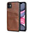 Funda Lujo Cuero Carcasa R03 para Apple iPhone 11 Marron