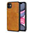 Funda Lujo Cuero Carcasa R03 para Apple iPhone 11 Naranja