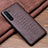 Funda Lujo Cuero Carcasa R03 para Samsung Galaxy Note 10 5G Marron