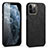 Funda Lujo Cuero Carcasa R06 para Apple iPhone 12 Pro Max Negro