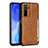 Funda Lujo Cuero Carcasa R06 para Huawei P40 Lite 5G Naranja