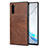 Funda Lujo Cuero Carcasa R06 para Samsung Galaxy Note 10 Marron