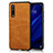 Funda Lujo Cuero Carcasa R09 para Huawei P30 Naranja