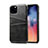 Funda Lujo Cuero Carcasa R10 para Apple iPhone 11 Pro Max Negro