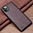 Funda Lujo Cuero Carcasa R11 para Apple iPhone 11 Pro Marron