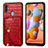 Funda Lujo Cuero Carcasa S01D para Samsung Galaxy A11 Rojo