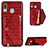 Funda Lujo Cuero Carcasa S01D para Samsung Galaxy A20 Rojo