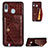 Funda Lujo Cuero Carcasa S01D para Samsung Galaxy A30 Marron