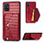 Funda Lujo Cuero Carcasa S01D para Samsung Galaxy A71 5G Rojo