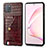 Funda Lujo Cuero Carcasa S01D para Samsung Galaxy A81 Marron