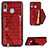 Funda Lujo Cuero Carcasa S01D para Samsung Galaxy M10S Rojo