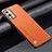 Funda Lujo Cuero Carcasa S02 para OnePlus 9 5G Naranja