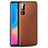 Funda Lujo Cuero Carcasa S02 para Oppo Find X2 Neo Marron