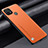 Funda Lujo Cuero Carcasa S02 para Realme C25Y Naranja