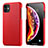 Funda Lujo Cuero Carcasa S03 para Apple iPhone 11 Rojo