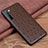 Funda Lujo Cuero Carcasa S03 para Oppo F15 Marron