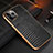 Funda Lujo Cuero Carcasa S04 para Apple iPhone 14 Pro Max Negro