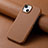 Funda Lujo Cuero Carcasa S04D para Apple iPhone 13 Marron