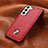 Funda Lujo Cuero Carcasa S06D para Samsung Galaxy S21 Plus 5G Rojo