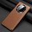 Funda Lujo Cuero Carcasa ST1 para Huawei Mate 50 Marron