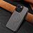 Funda Lujo Cuero Carcasa WZ1 para Apple iPhone 15 Pro Gris Oscuro