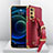 Funda Lujo Cuero Carcasa XD4 para Vivo X70 Pro+ Plus 5G Rojo