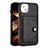 Funda Lujo Cuero Carcasa Y01B para Apple iPhone 15 Plus Negro