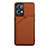 Funda Lujo Cuero Carcasa Y01B para Oppo Reno7 Pro 5G Marron