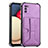 Funda Lujo Cuero Carcasa Y01B para Samsung Galaxy F02S SM-E025F Morado