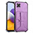 Funda Lujo Cuero Carcasa Y01B para Samsung Galaxy F42 5G Morado