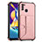 Funda Lujo Cuero Carcasa Y01B para Samsung Galaxy M11 Oro Rosa