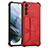 Funda Lujo Cuero Carcasa Y01B para Samsung Galaxy S21 FE 5G Rojo