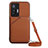 Funda Lujo Cuero Carcasa Y01B para Vivo X70 5G Marron