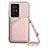 Funda Lujo Cuero Carcasa Y01B para Vivo X70 Pro+ Plus 5G Oro Rosa