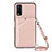 Funda Lujo Cuero Carcasa Y01B para Vivo Y12s (2021) Oro Rosa