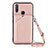 Funda Lujo Cuero Carcasa Y01B para Vivo Y17 Oro Rosa