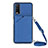 Funda Lujo Cuero Carcasa Y01B para Vivo Y20s Azul