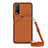 Funda Lujo Cuero Carcasa Y01B para Vivo Y20s G Marron