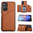 Funda Lujo Cuero Carcasa Y01B para Xiaomi Redmi Note 11 5G Marron